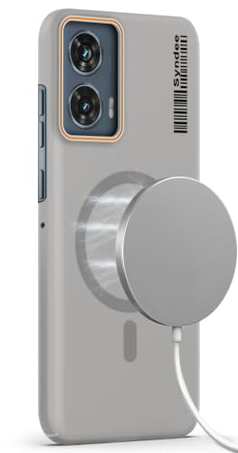 Image of Mr. Case Back Cover for Motorola Moto Edge 50 Fusion 5G Sleek Frosted Translucent Back Only Compatible with Wireless Magnetic Accessories | Anti-Scratch Shockproof Phone Case - Grey