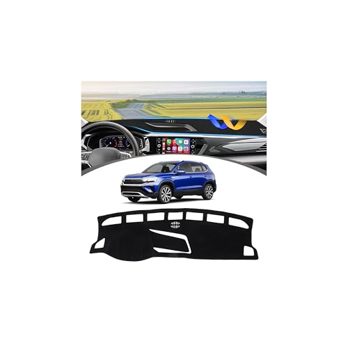 FIILINES Dash Cover for 2022 2023 2024 Volkswagen VW Taos S SE SEL (NOT for 2025), Dashboard Mat for Taos Accessories Dashboard Pad Carpet Dash Mat Sunshade Non-Slip Polyester Protector No Glare Black