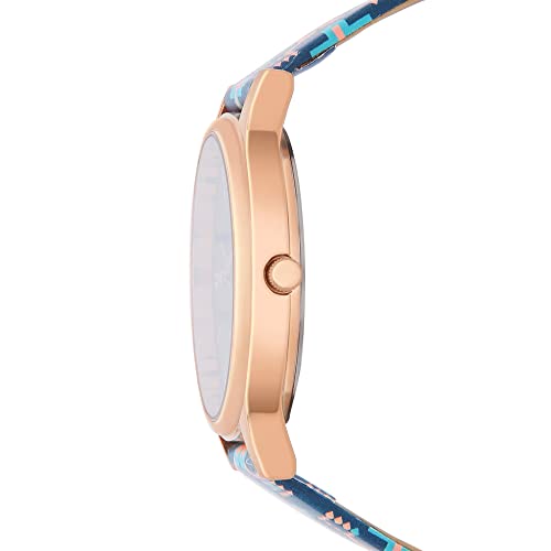 TEAL BY CHUMBAK Printed Strap Women's Wrist Watch - Blue…