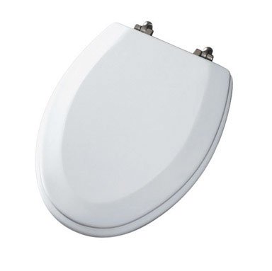 Mayfair Elongated White Molded Wood Toilet Seat