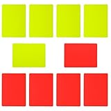 PINE & LINEN 10pcs Professional Soccer Referee Cards,Warning Red Card Yellow Card for Competition Judge,Ejection Accessory for Sport Game Officials/Coaches