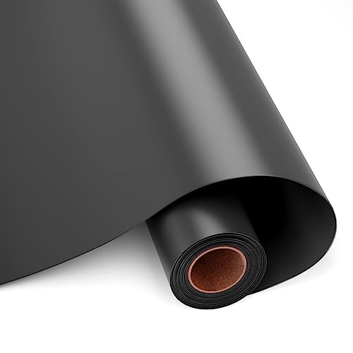 HKC Rouleau Vinyle Adhésif, 30.5cm x 400cm Vinyle Adhésif Noir Mat pour Cricut, Film auto-Adhésif pour Silhouette Camée, Vinilo Adhesivo Permanente pour...