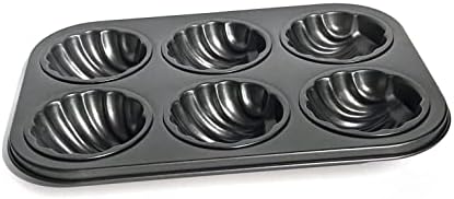 halteoly Madeleine Baking Cake Pan,6-Cavity Madeline Non-stick Spherical Shell Pans,Madeleines Mold Bakeware for Oven Baking,Cookies pans Brownie Cake moulds