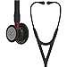 3M Littmann Cardiology IV Fonendoscopio para diagnóstico, campana de acabado Negro, tubo y auricular en color Negro y vástago rojo, 69 cm, 6200