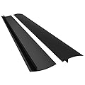 Silicone Stove Counter Gap Cover, Heat Resistant Kitchen Stove Counter Silicone Gap Filler Cover Seals Spills Between Counter Stovetop Oven Washer Dryer, 2 Pack (21 inch, Black)