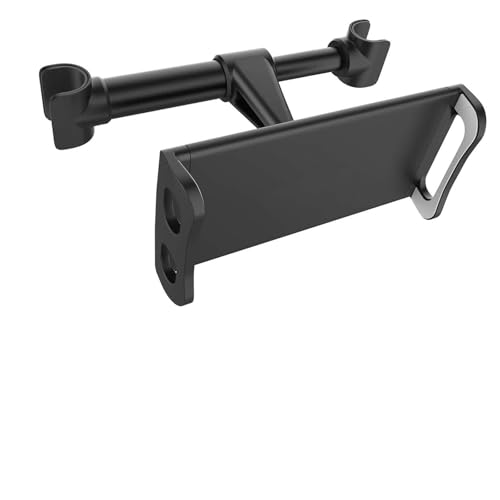 Zommuei Soporte Tablet Coche, Soporte Reposacabezas Asiento Trasero para automóvil Soporte de Montaje Extensible (Soporte Tablet Coche Negro Brillante)