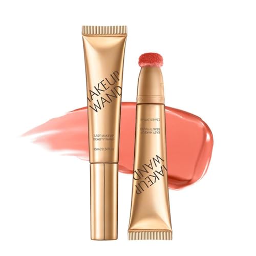 Crema bronceadora para colorete, varita de belleza, iluminador, herramienta facial, varita de rubor, bronceador N7u9 con cojín aplicador Liq