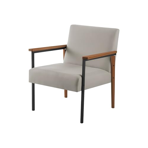 Poltrona Decorativa Trindade Estilo Industrial Em Linho (Linho Bege)