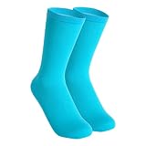 mophrati Eislaufsocken Bequeme, atmungsaktive, elastische Kniestrümpfe Für Eislaufbegeisterte, Sportler, Studenten Socken für Erwachsene, Kinder, Frauen und Mädchen, Blau, Länge 33 cm