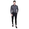 Sparrow Outfit Men’s Cotton Blend Regular Fit Shirt | Casual Wear Formal Shirts for Men and Boys | Spread Collar Long Sleeve Button Down Shirt for Office Parties Special Occasions (Graphic Charcoal)