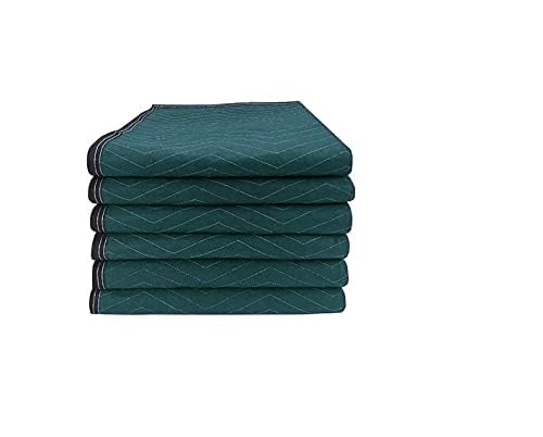 Image of Moving Blankets Heavy Duty Professional Packing Blanket for Moving Environmental Moving Supplies Pack of (5, (80 * 144)-Green)
