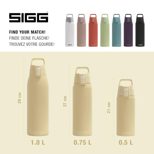 SIGG - Isolierte Trinkflasche - Thermosflasche Shield Therm One Opti Yellow kohlensäurehaltige Getränke - Auslaufsicher - Spülmaschinenfest… – Ansicht 5