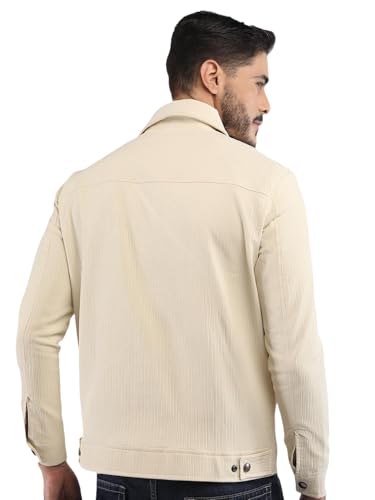 Image of CHKOKKO Men's Fleece Solid Winter Wear Regular Fit Standard Length Jacket