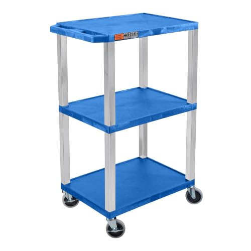 Luxor Utility Cart, 3 Shelf, 42 Inch — UCPL1BU-N 42″ 3-Shelf