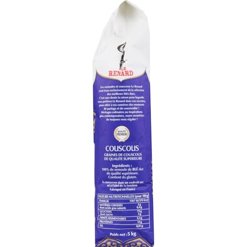 Couscous moyen LE RENARD semoule de blé dur de qualité supérieure 2x5 kg - 2