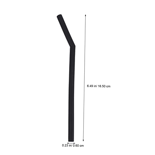 Paille en silicone noir lavable avec brosse pour éliminer le jetable - 4