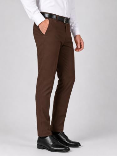 Image of Men's Slim Fit Formal Trousers | Office & Business Wear | Men's Solid Formal Pants (256)