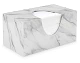 Tissue Box Cover Rectangle - Tissue Box Holder Rectangular - Compatible with Puffs - Acrylic Marble Bathroom Accessories Decor