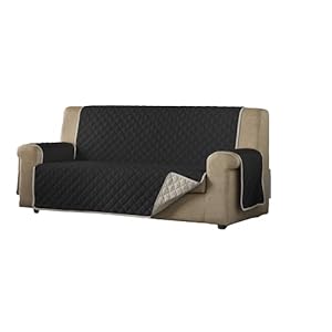 Estoralis Eden Sofabezug, gepolstert, modernes Design, Grau/Schwarz, 4-Sitzer, Stoffgröße 190 x 210 cm, passend für alle Sofas