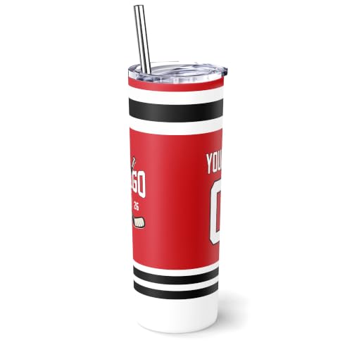 Image of ANTKING Chicago Tumbler 20oz Travel Mug Custom Name Number Gifts | Stainless Steel Insulated Coffee Cup for Men Women