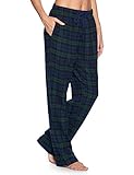 Ashford & Brooks Women's Super Soft Flannel Plaid Pajama Sleep Pants, Blackwatch Plaid, Medium
