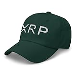 RIVEMUG NG XRP Crypto Logo Embroidered Curved Bil Cap Relaxed Fit Low Crown Adjustable Ripple Dad Hat