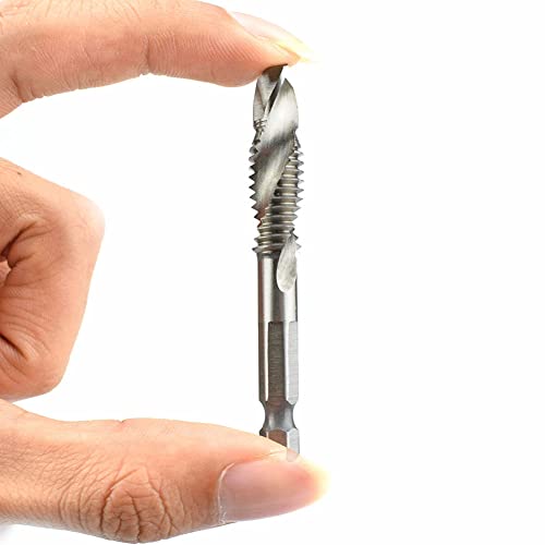 Cute Critters 6pcs/Set Quick-Change Combined Hand Tap Drill Hex Shank HSS Screw Spiral Point Thread Metric Plug Drill Bits M3 M4 M5 M6 M8 M10 Hand Tools, High Speed Steel