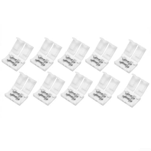Sumsoctober - Lot de 10 connecteurs à 2 broches pour bandes LED de 8 mm, compatibles avec 3528 5050 RVB RGBW, conçus pour une connexion d'épissure efficace