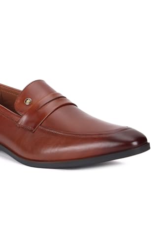 Image of Louis Philippe Men Premium Leather Breathable Lining Material Anti Slip with Heel TPR Sole Formal Slip-on Shoes