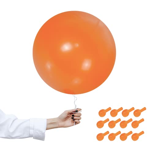 18 inch Orange Balloons Matte Latex Big Balloons, 12Pcs Large Balloons Decorations Easter Party Balloon Helium Balloon Thick Balloons for Easter Wedding Engagement Birthday Baby Shower