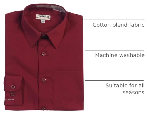 Image of Gioberti Boys Long Sleeve Solid Dress Shirt