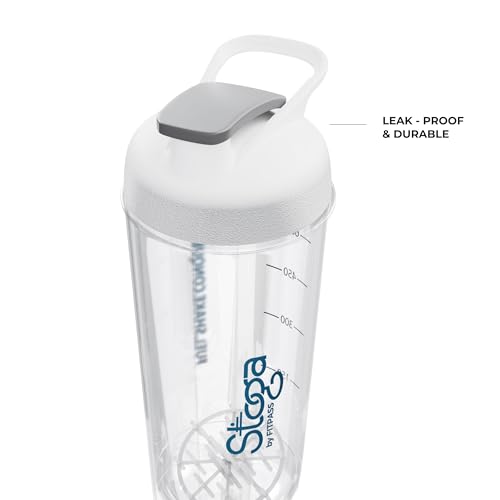 Image of Stoga 750 ml Protein Shaker Bottle | Leak-Proof, BPA-Free, With Mixing Ball & Measurement Marks