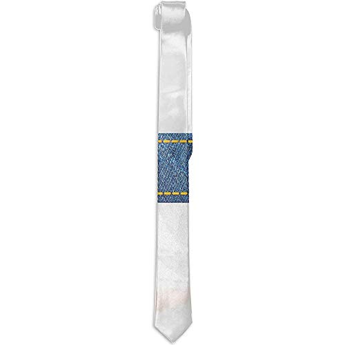 Corbata floral estampada para hombres, diseño de letras de mezclilla en mayúscula...