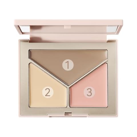 Concealer - 3-in-1 Cream Concealer for Full Coverage, Color Correction for Dark Circles & Blemishes - Waterproof Cover