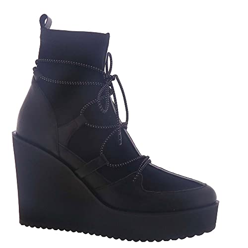 Steve Madden Women s Atomic Ankle Boot, Black Leather, 11