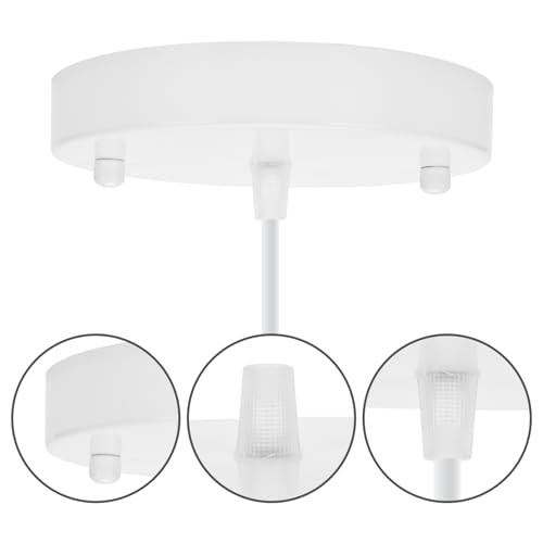 Image of Sangle Sopffy Pendant Light Canopy Kit, 5 1 /8 Inches Ceiling Lighting Canopy Kit with All Mounting Hardware Modern Chandelier Ceiling Plate Cover for Pendant Lighting Fixtures (white-2pc, 4.7inch)