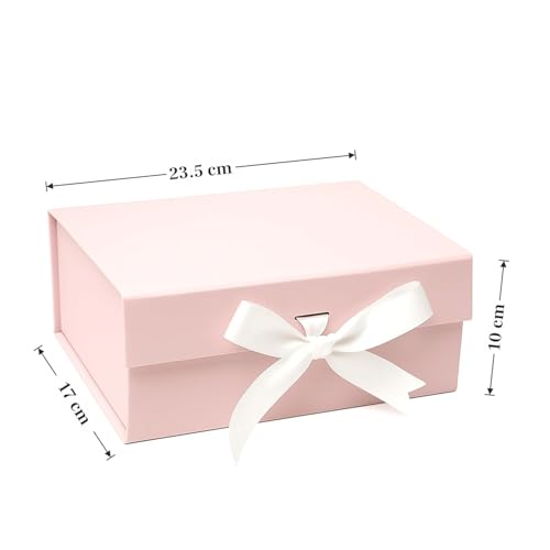 Image of Awestuffs Premium Pink Gift Boxes for Gift Packaging, Reusable Decorative Gift Boxes (23 x 16 x 10 cm) for Hampers, Weddings, Birthdays, Return Gifts & Corporate Gifts (Pack of 6)