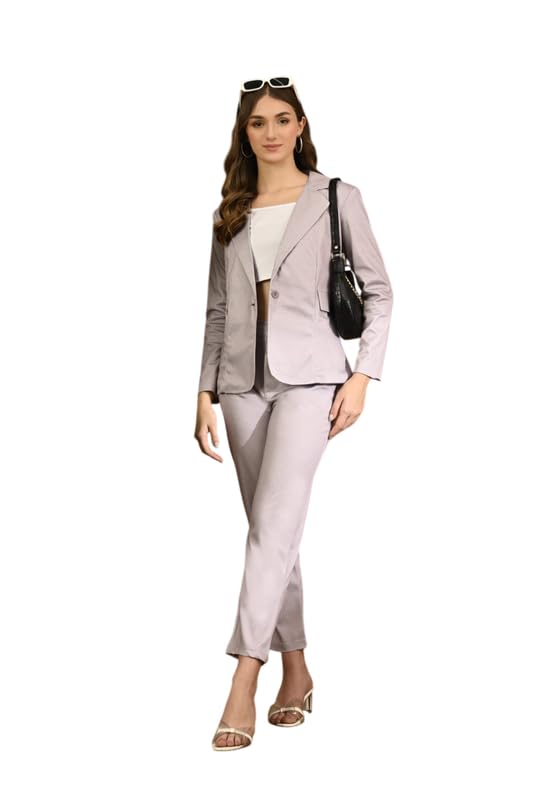 Image of Women Printed Blazer Pant Set- Women's Casual Office Business 3-Piece Printed Suit, Single-Breastered Blazer Camisole and Pant Set