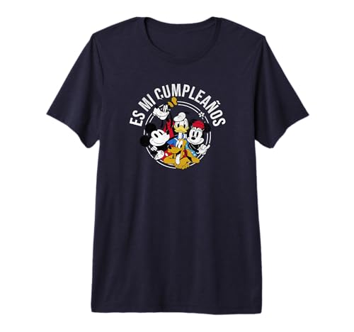 T-shirt Anniversaire Mickey Disney Es Mi Cumpleaños en coton premium pour enfant et adulte