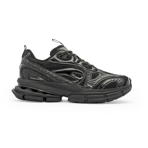 Image of Red Tape Women's Sneakers Grey Black Mesh Pu Round Toe Lace-Up