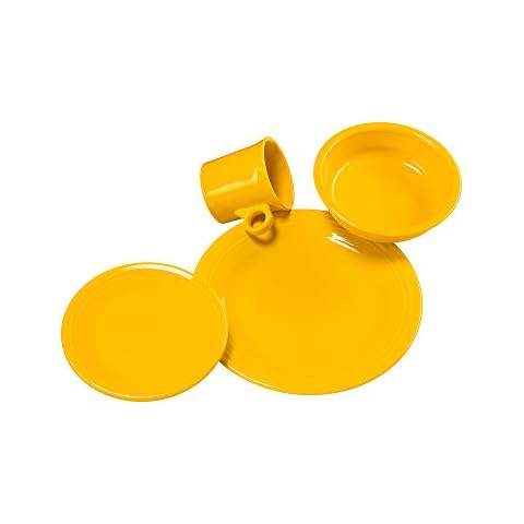 Homer Laughlin 4 Piece Place Dinnerware Set, Daffodil Cover