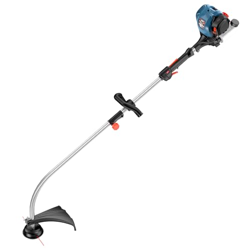 SENIX 4QL 26.5 cc Gas Weed Wacker, GTC4QL-L String Trimmer and Edger Lawn Tool with Curved Shaft, Front D-Handle, Bump Feed, 17 Inch Cutting Width