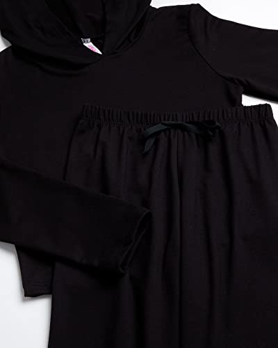 Sweet Hearts Girls' Sweatsuit Set - 2 Piece Super Soft Fleece Lined Pullover Hoodie And Jogger Sweatpants (7-16), Size 10-12, Black #TOP2