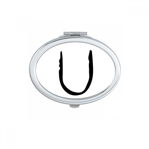 Miroir de Poche Alphabet Grec Upsilon Miroir Maquillage Compact Ovale Petit Miroir de Main