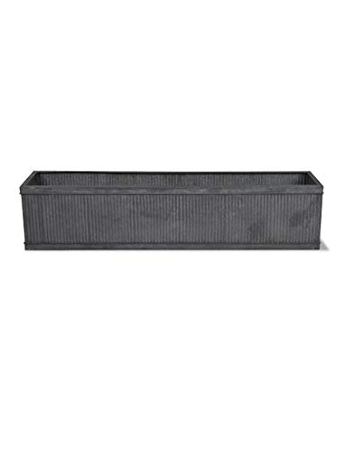 Interior Flair Large Vintage Style Grey Zinc Planter Window Box