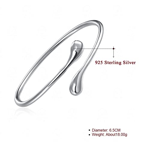 Handmade Bracelet for Women 925 Sterling Silver Open Bangle Bracelet with Gift Box Valentine's Day Gift4