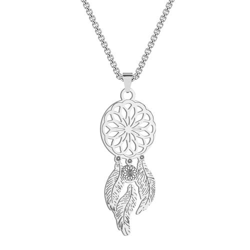 Collier attrape-rêves coréen en argent pour femme style déclarant