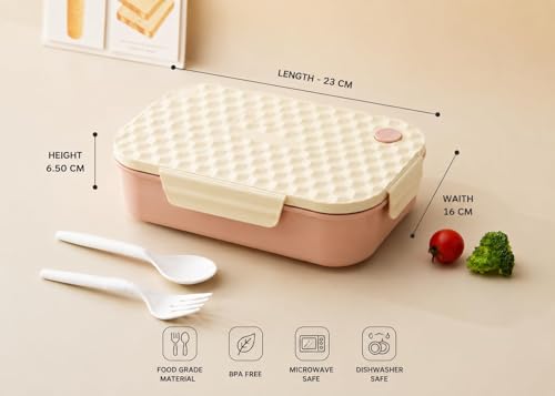 Image of Aroma Insulated Stainless Steel Lunch Box with Clip Lock Lid, Airtight, Leak-Proof, Lightweight, 650 ml, for Office, School, Picnic and Travelling