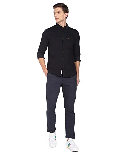 Image of U.S. Polo ASSN. Men Cotton Solid Tailored Fit Shirt