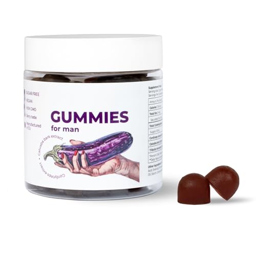 Nordic Nutris Mens Gummies Libido Booster for Men - Male Libido Supplements for Men Sugar-Free Vegan & Non-GMO Formula w/Cordyceps & Catuaba - Discreet & Delicious - 60 Gummies Berry Flavour